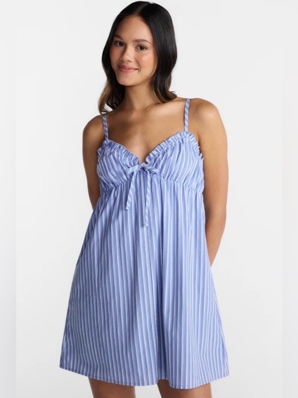 NWT No Boundaries Light Blue & White Striped Mini Sundress